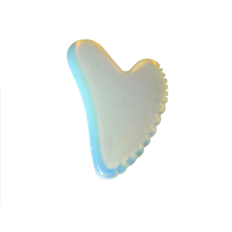 Masajeador Facial Cuidado de la Salud del Cuerpo Opal Blanco Forma de Corazón Jade Opalita Guasha Gua Sha Masaje para la Relajación Facial