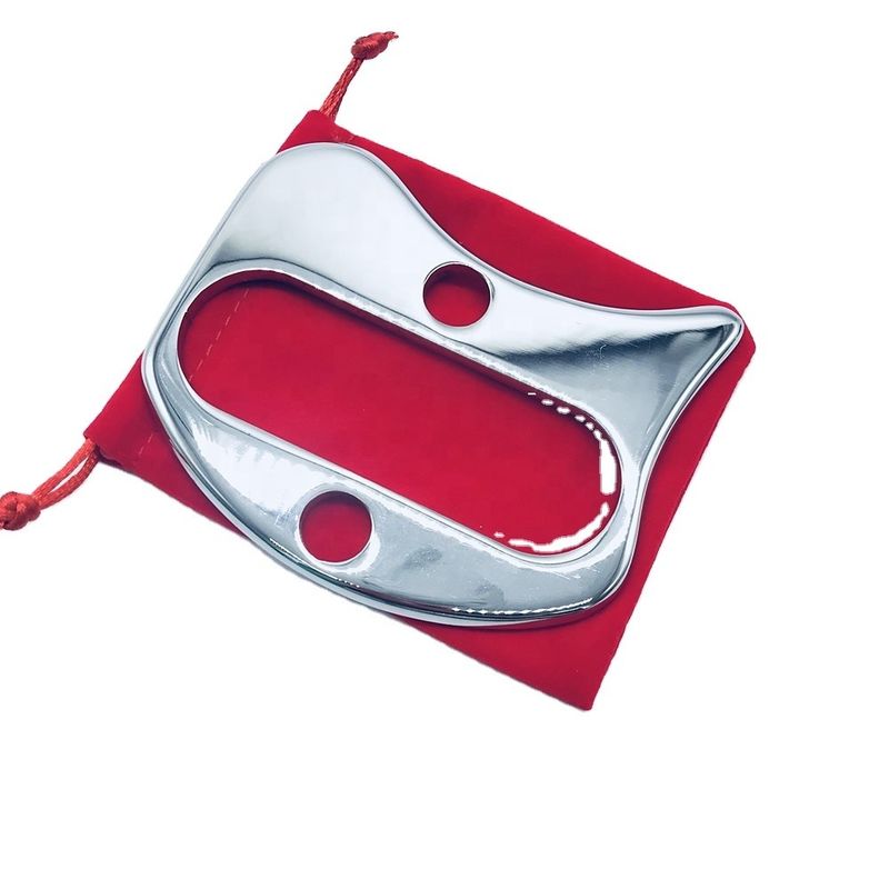 Grado alimenticio de acero inoxidable Gua Sha tabla en forma de Guasha raspado herramienta de masaje para masaje facial