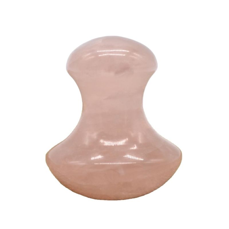2024 Masaje personalizado del cuerpo Rosa Rosa Cuarzo Hongo Gua Sha Piedra Herramienta de masaje con aspecto pulido