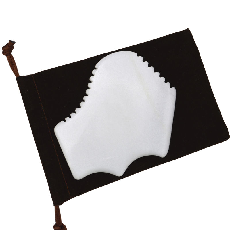 Masajista 2024 Diseño Natural Jade Blanco Gua Sha Tabla para raspaduras Terapia Herramientas de Piedra Masajista