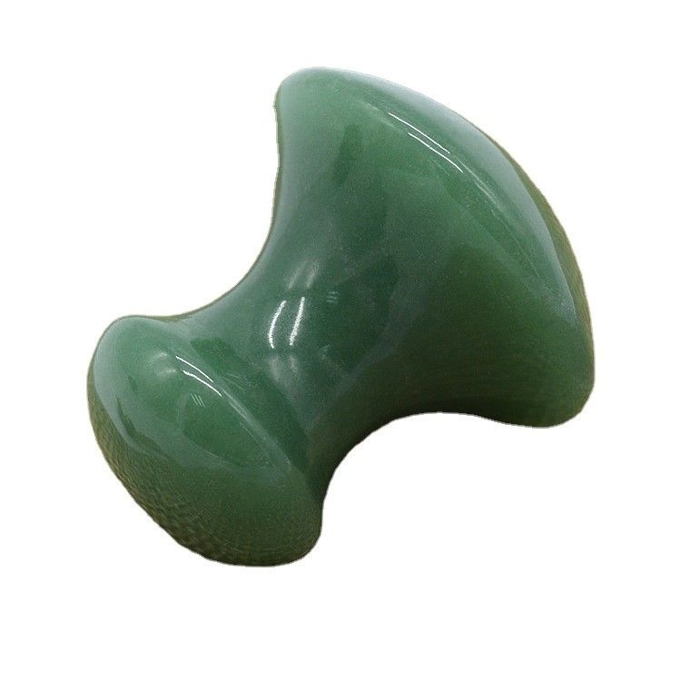 Piedra de masaje Gua Sha en forma de hongo Herramienta de aventurina verde hecha a mano para el rejuvenecimiento facial