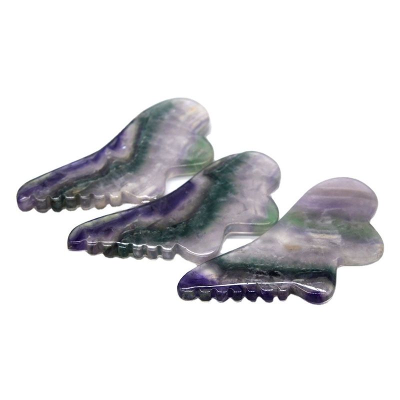 Herramientas de masaje de raspado natural Fluorito Jade Gua Sha Board OEM ODM para Herramientas de masaje
