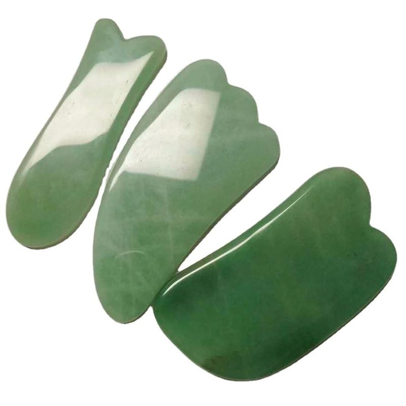 Experimenta las propiedades curativas de Aventurine verde natural Jade Gua Sha masaje de raspado para masajeador corporal