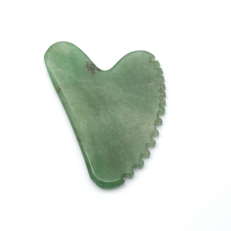 Forma de corazón Aventurine verde Guasha masajista 100% natural de jade Aventurine Gua Sha con etiqueta privada