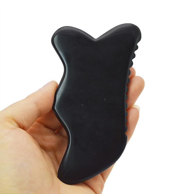 2024 Herramienta de masaje Gua Sha de mano única de 7 bordes Gua Sha Bian piedra Gua Sha Herramienta facial Función de la cabeza Masajista de atención médica