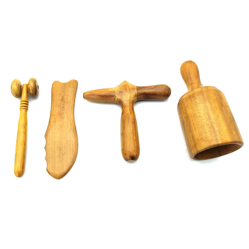 Martillo de masaje de madera Gua Sha raspado de masaje Guasha Herramientas de masaje tradicional para el cuerpo y rodillo de masaje de madera