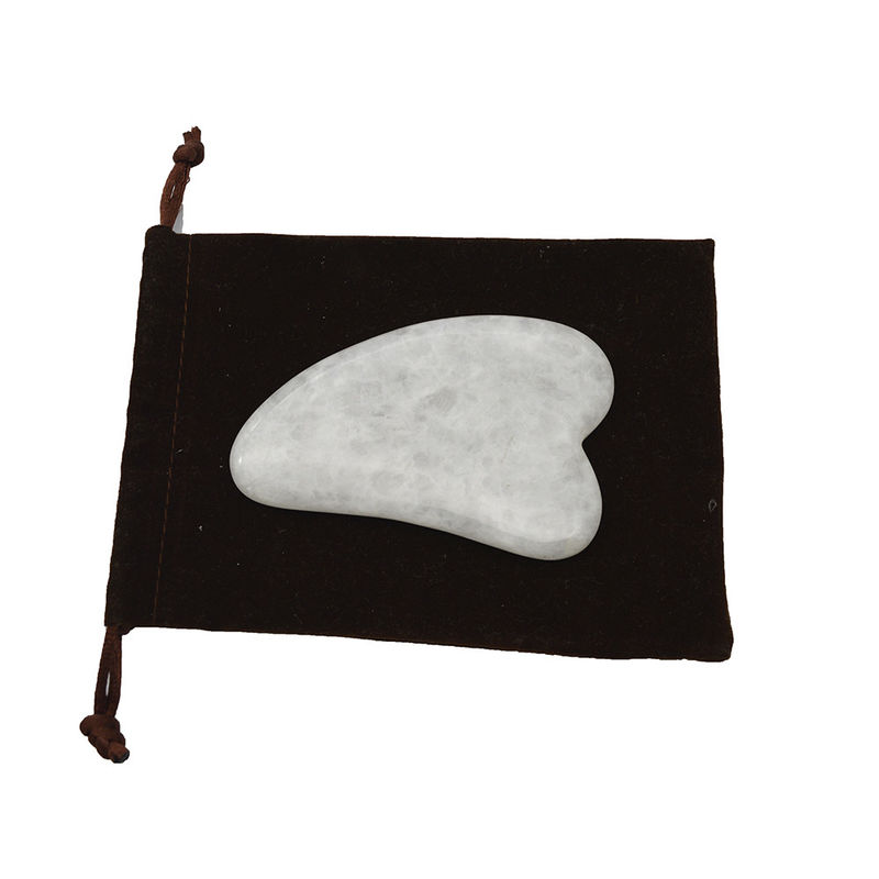 Herramienta portátil de Gua Sha Massager de jade blanco pulido para relajación muscular y mejora de la belleza