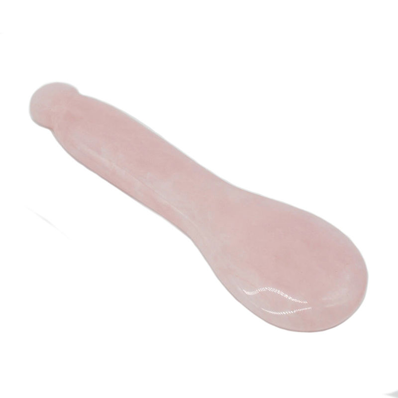 2024 Productos de tendencia Rosa Cuarzo Bastón de Piedra Gua Sha Pluma para ojos y rostro Cuidado de la salud de Jade Natural