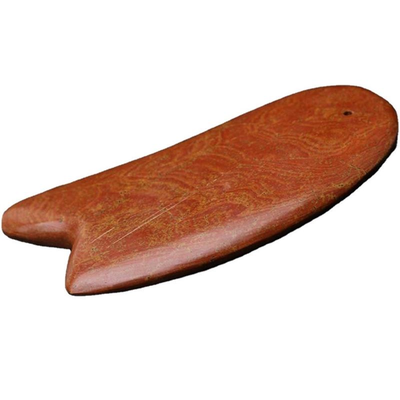 Piedra roja Bian Gua Sha herramienta para raspar masajista cuerpo 10.5cm*6cm*0.7cm longitud