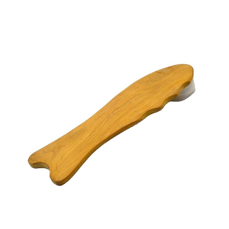 Herramienta Gua Sha en forma de pez de madera de 140*45mm perfecta para masajes y desintoxicación