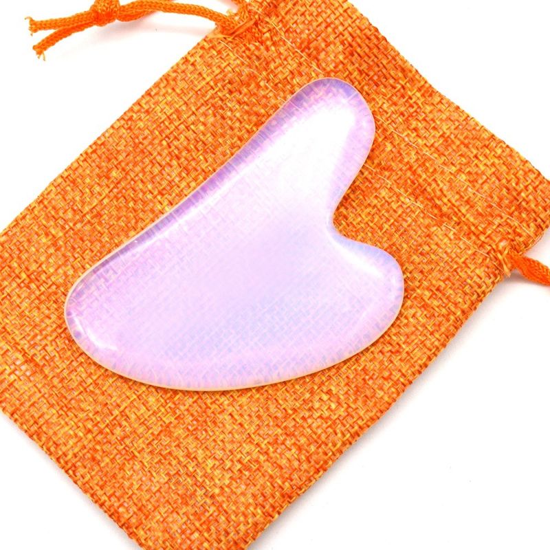 Técnico de piedra ópalo pulida Gua Sha raspado masajista para el cuidado de la piel y la desintoxicación