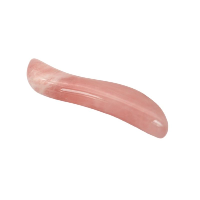 Palos de masaje de cuarzo rosa pulido Gua Sha 110 mm de longitud para el tratamiento del ojo facial y puntos de acupuntura