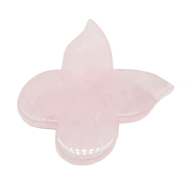 Instrumento de belleza personal 90mm Tarjeta Guasha de Mariposa Rosa con Piedra de Oro Rosa Cuarzo Gua Sha