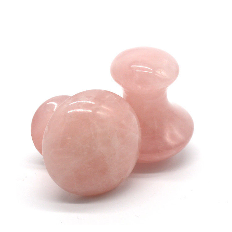 MM Tamaño Piedra de masaje de cuarzo rosa Kit de masaje de piedra de forma de hongo caliente para spa y belleza OEM